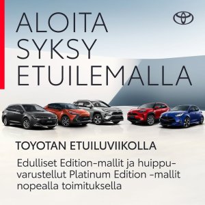 Tervetuloa Toyotan Etuiluviikolle ma 1.9
